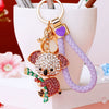Women's Cute Cartoon Koala Bear Metal Keychain With Diamond Encrusted As Business Gifts