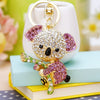 Women's Cute Cartoon Koala Bear Metal Keychain With Diamond Encrusted As Business Gifts
