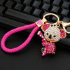 Women's Cute Cartoon Koala Bear Metal Keychain With Diamond Encrusted As Business Gifts
