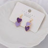 Women's Cute Double Heart Drop Earrings With Alloy Contrast Color Enamel Look And Electroplated Heart Shape Design