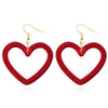 Women's Cute Fashion Heart Earrings With Hollow Flocked Heart Design And Electroplated Finish
