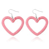 Women's Cute Fashion Heart Earrings With Hollow Flocked Heart Design And Electroplated Finish