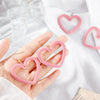 Women's Cute Fashion Heart Earrings With Hollow Flocked Heart Design And Electroplated Finish