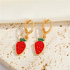 Women's Cute Fruit Dinosaur Irregular Alloy Earrings With Electroplated Finish Creative Fashion Jewelry
