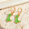 Women's Cute Fruit Dinosaur Irregular Alloy Earrings With Electroplated Finish Creative Fashion Jewelry