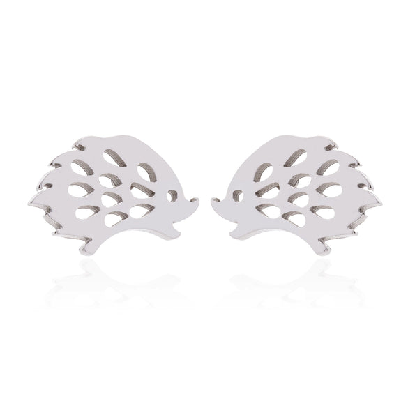 Women's Cute Hedgehog Animal Earrings Electroplated Stainless Steel Simple Mini Jewelry Accessories