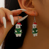 Women's Cute Puppy And Kitten Acrylic Christmas Earrings With Electroplated Animal Design And Gold Ear Needles