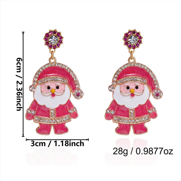 Women's Cute Snowman Bear Earrings Alloy Electroplated Jewelry With Stainless Steel Posts Minimalist Highend Style
