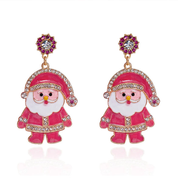 Women's Cute Snowman Bear Earrings Alloy Electroplated Jewelry With Stainless Steel Posts Minimalist Highend Style