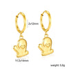 Women’s Cute Stainless Steel Heart Water Drop Bell Pendant Necklace And Earrings Set With Electroplated Snake Bone Chain