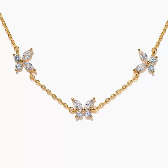 Women's Cute Sweet Bracelet Copper Plastic Love Zircon Butterfly Bow Set With Diamonds