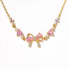 Women's Cute Sweet Bracelet Copper Plastic Love Zircon Butterfly Bow Set With Diamonds