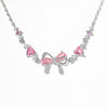 Women's Cute Sweet Bracelet Copper Plastic Love Zircon Butterfly Bow Set With Diamonds