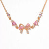 Women's Cute Sweet Bracelet Copper Plastic Love Zircon Butterfly Bow Set With Diamonds