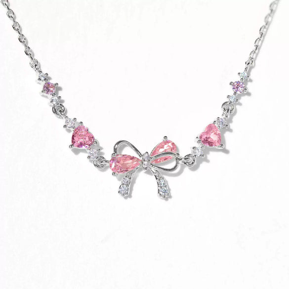 Women's Cute Sweet Bracelet Copper Plastic Love Zircon Butterfly Bow Set With Diamonds