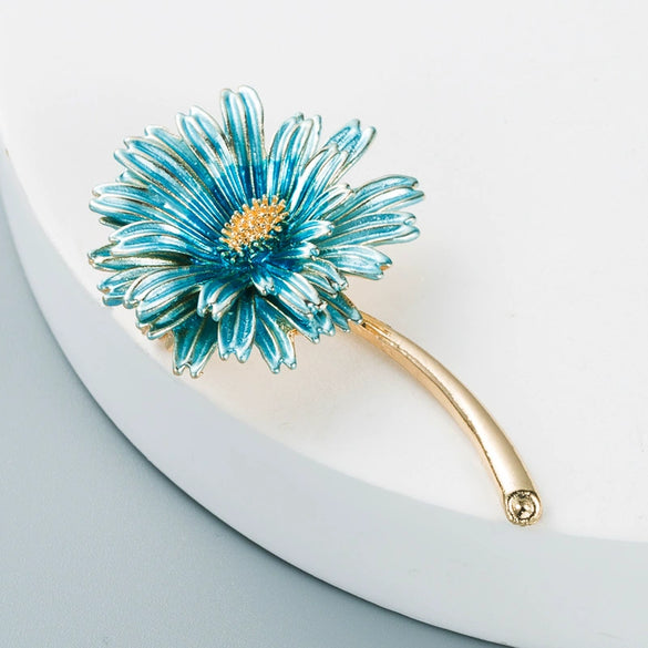 Women's Daisy Brooch Alloy Electroplated Fashion Lapel Pin Decorative Clothing Accessory
