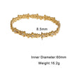 Women's Daisy Floral Stainless Steel Bracelet With Rhinestone Accents And Gold Plated Clasp Elegant Sweet Jewelry