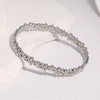 Women's Daisy Floral Stainless Steel Bracelet With Rhinestone Accents And Gold Plated Clasp Elegant Sweet Jewelry