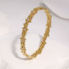 Women's Daisy Floral Stainless Steel Bracelet With Rhinestone Accents And Gold Plated Clasp Elegant Sweet Jewelry