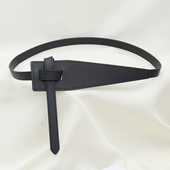 Women's Decorative Waist Seal Wide Belt Sweater Suit Overcoat Matching Dress In Imitation Leather