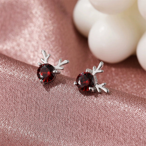 Women's Deer Antler Earrings Simple Alloy Design With Electroplated Finish And Steel Ear Needles