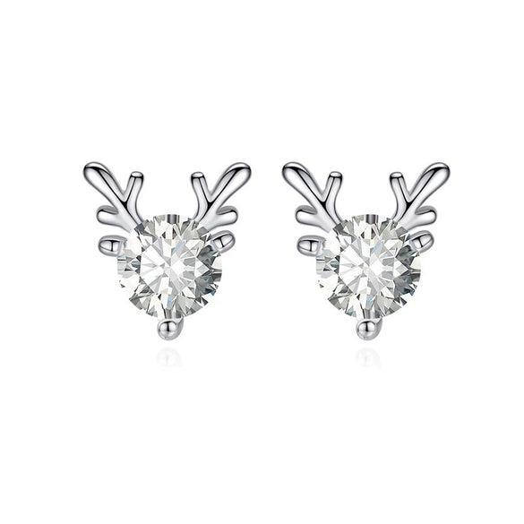 Women's Deer Antler Earrings Simple Alloy Design With Electroplated Finish And Steel Ear Needles