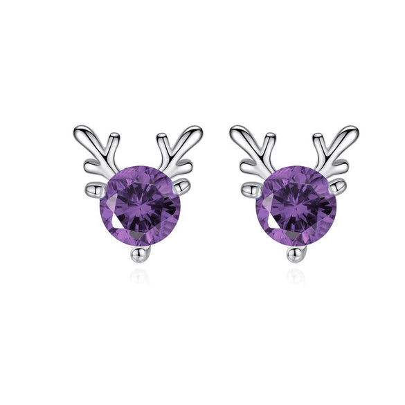 Women's Deer Antler Earrings Simple Alloy Design With Electroplated Finish And Steel Ear Needles