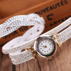Women's Diamond Quartz Watch Leisure Style Round Dial Belt Buckle Clasp Belt Material Ordinary Mirror
