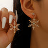 Women's Diamond Snowflake Pearl Earrings Mixed Material Light Luxury Minimalist Party Jewelry