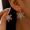 Women's Diamond Snowflake Pearl Earrings Mixed Material Light Luxury Minimalist Party Jewelry