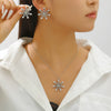 Women's Diamond Snowflake Pearl Earrings Mixed Material Light Luxury Minimalist Party Jewelry