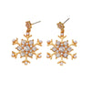 Women's Diamond Snowflake Pearl Earrings Mixed Material Light Luxury Minimalist Party Jewelry