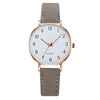 Women's Digital Luminous Pointer Quartz Watch Set Alloy Case Imitation Leather Strap Stainless Steel Clasp Round Dial Leisure Style