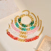 Women's Dopamine Rainbow Necklace And Bracelet Set Stainless Steel 18K Gold Vacuum Plated Geometric Color Spliced Jewelry