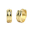 Women's Double Layer Circle Ear Buckle Earrings Brass Plated 18K Real Gold Geometric Style