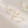 Women's Double Layer Copper Cross Pendant Necklace With Geometric Shape Electroplated Clavicle Chain Fashion Jewelry