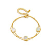 Women's Double Layer Square Fritillary Chain Titanium Steel Electroplated Bracelet
