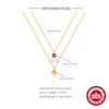Women's Double Layer Stacked S925 Sterling Silver O Chain Necklace With Geometric Pattern And Electroplating Treatment Love Diamond Design Fashion Ins Style Light Luxury