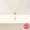 Women's Double Layer Stacked S925 Sterling Silver O Chain Necklace With Geometric Pattern And Electroplating Treatment Love Diamond Design Fashion Ins Style Light Luxury