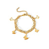 Women's Double Layer Stainless Steel Bracelet With Colorfree Butterfly Pendant And Animals Zodiac Pattern Electroplated