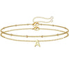 Women's Double Layer Stainless Steel Letter Bracelet With Millet Beads And Gold Electroplated Finish Fashion Hand Jewelry