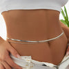 Women's Double Layer Stainless Steel Snake Chain Waist Chain Simple Retro Fashion Body Jewelry Accessory