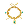 Women's Double Layer Titanium Steel Oval Lightning Chain Bracelet With Retro Simple Style