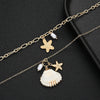 Women's Doublelayer Alloy Necklace With Shell Starfish And Pearl Accents Irregular Chain Geometric Ocean Vacation Style Jewelry