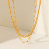 Women's Doublelayer Stainless Steel Geometric Clavicle Chain Necklace With Electroplating