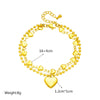 Women's Doublelayered Love Ball Bead Heart Shape Stainless Steel Jewelry Bracelet With Electroplating