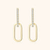 Women's Doublering Moissanite S925 Silver Tassel Earrings With Geometric Design And Electroplating