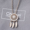 Women's Dream Catcher Leaf Pendant Necklace In Environmental Protection Copper With Cross Chain Light Luxury Minimalist Jewelry