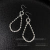 Women's Drop Shaped Zircon Long Earrings With Sparkling Geometric Design Light Luxury Elegant Fashion Jewelry