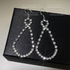 Women's Drop Shaped Zircon Long Earrings With Sparkling Geometric Design Light Luxury Elegant Fashion Jewelry